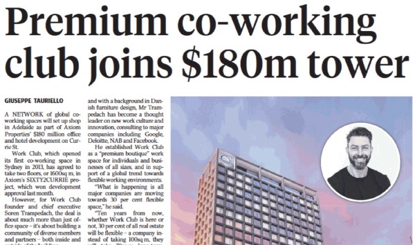 Premium co-working club joins $180m tower